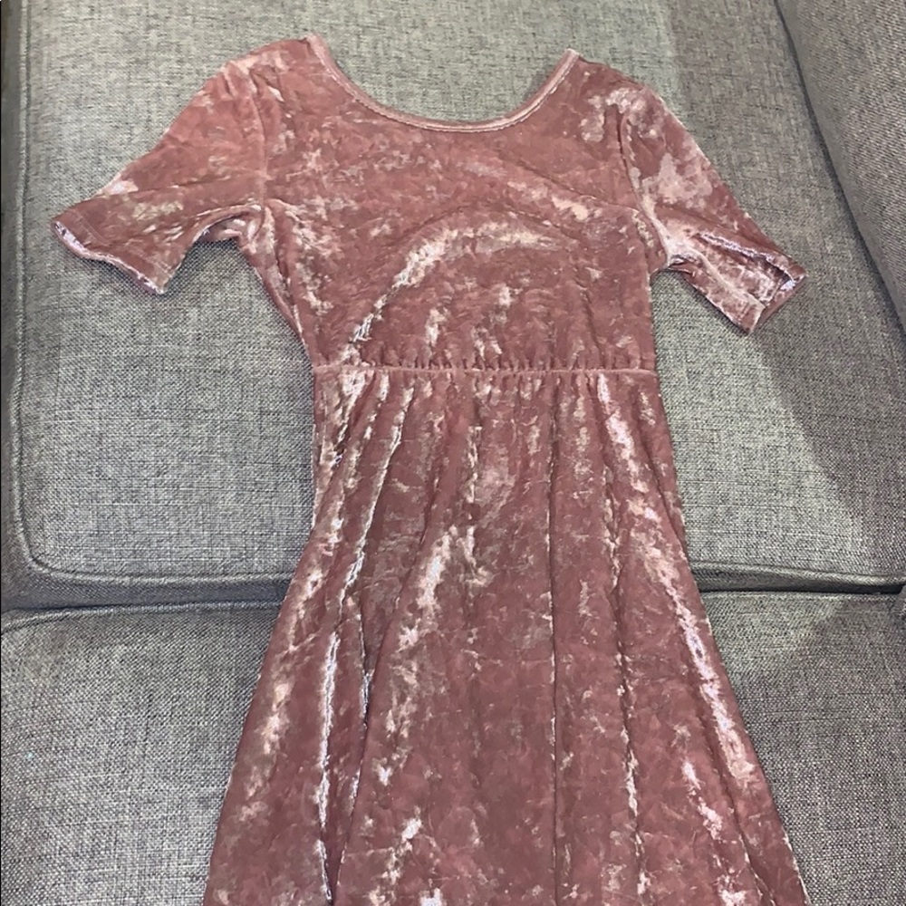 Pink velvet dress